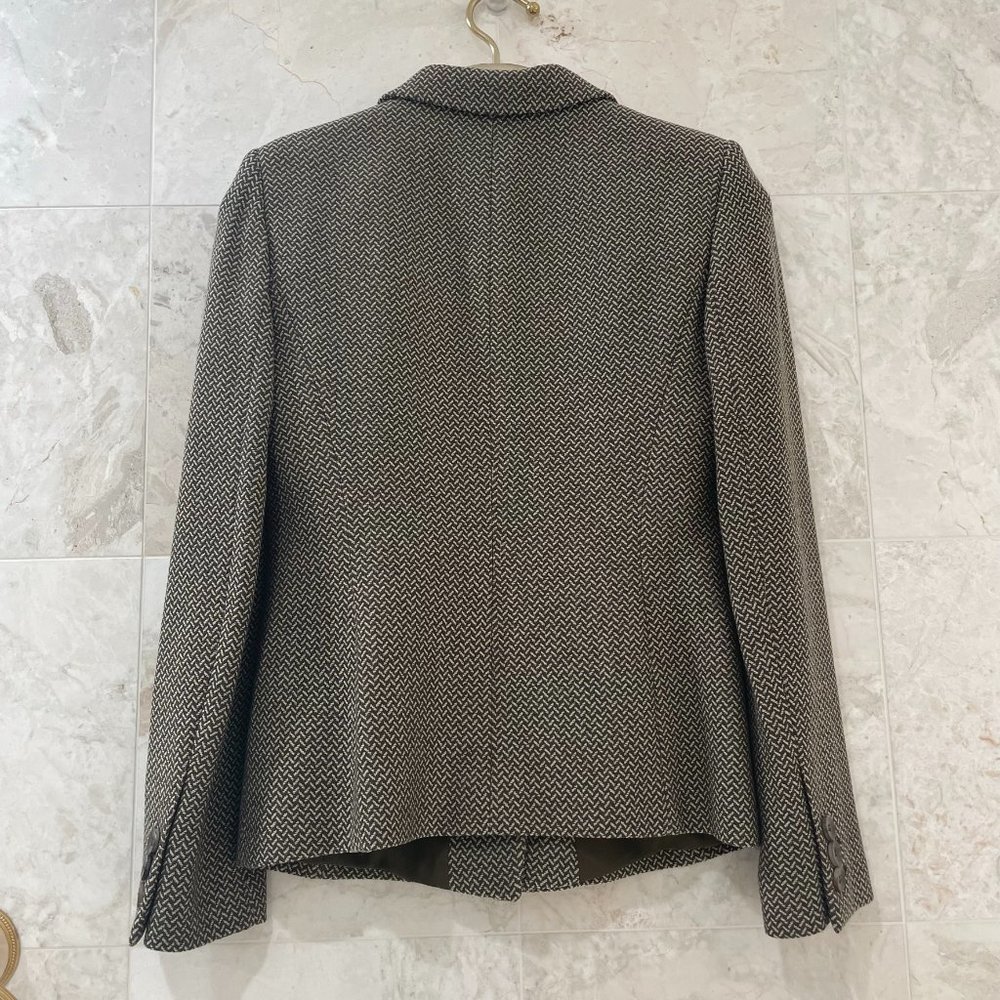 ARMANI COLLEZIONI {6} Blazer Chocolate Brown & Cream Fitted Graphic - Picture 4 of 5